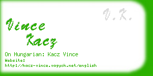 vince kacz business card
